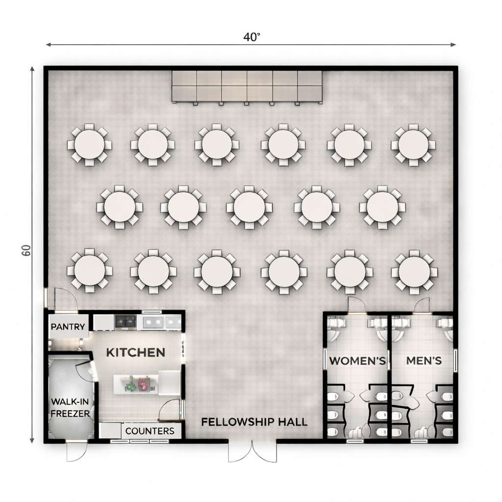Fellowship Hall Floor Plan — Phase 2